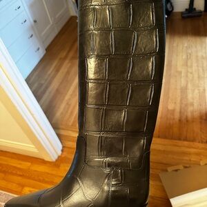 Vince Camuto Black Croc Embossed Boots